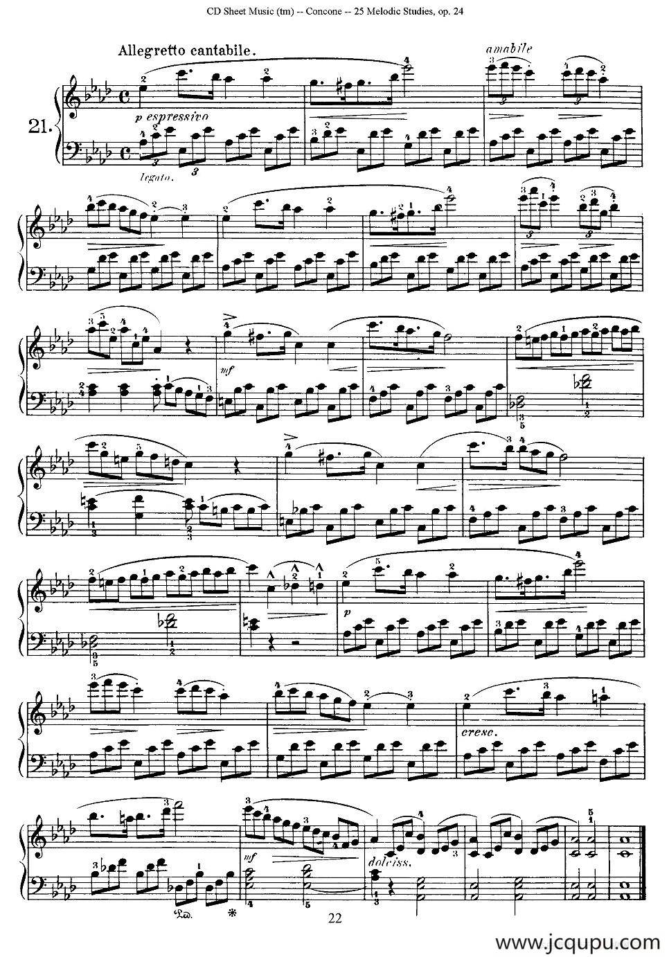 Concone - 25 Melodic Studies easy and progressive（21—25）简谱
