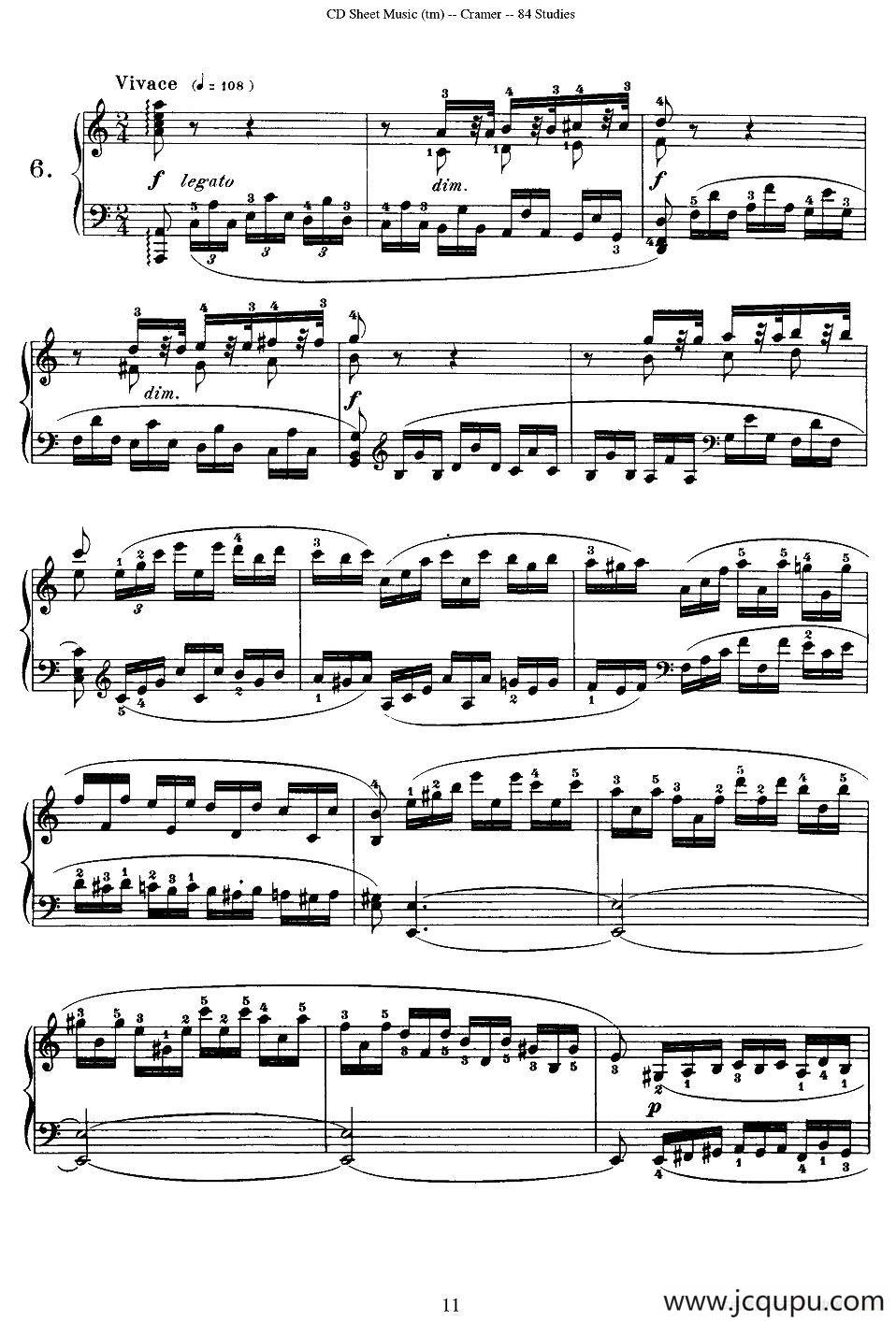 Cramer - 84 exercices（6—10）（克拉莫84首钢琴练习曲）简谱
