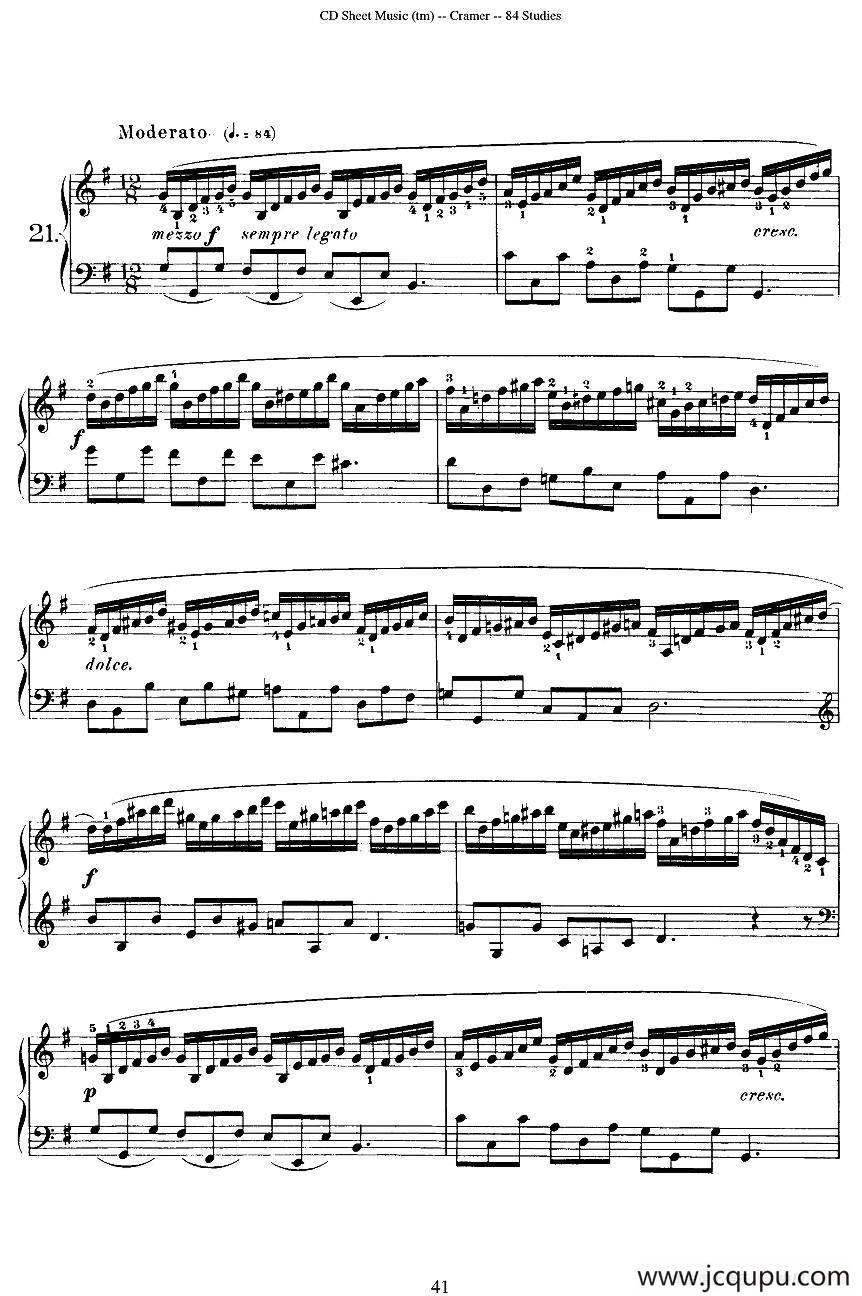 Cramer - 84 exercices（21—25）（克拉莫84首钢琴练习曲）简谱