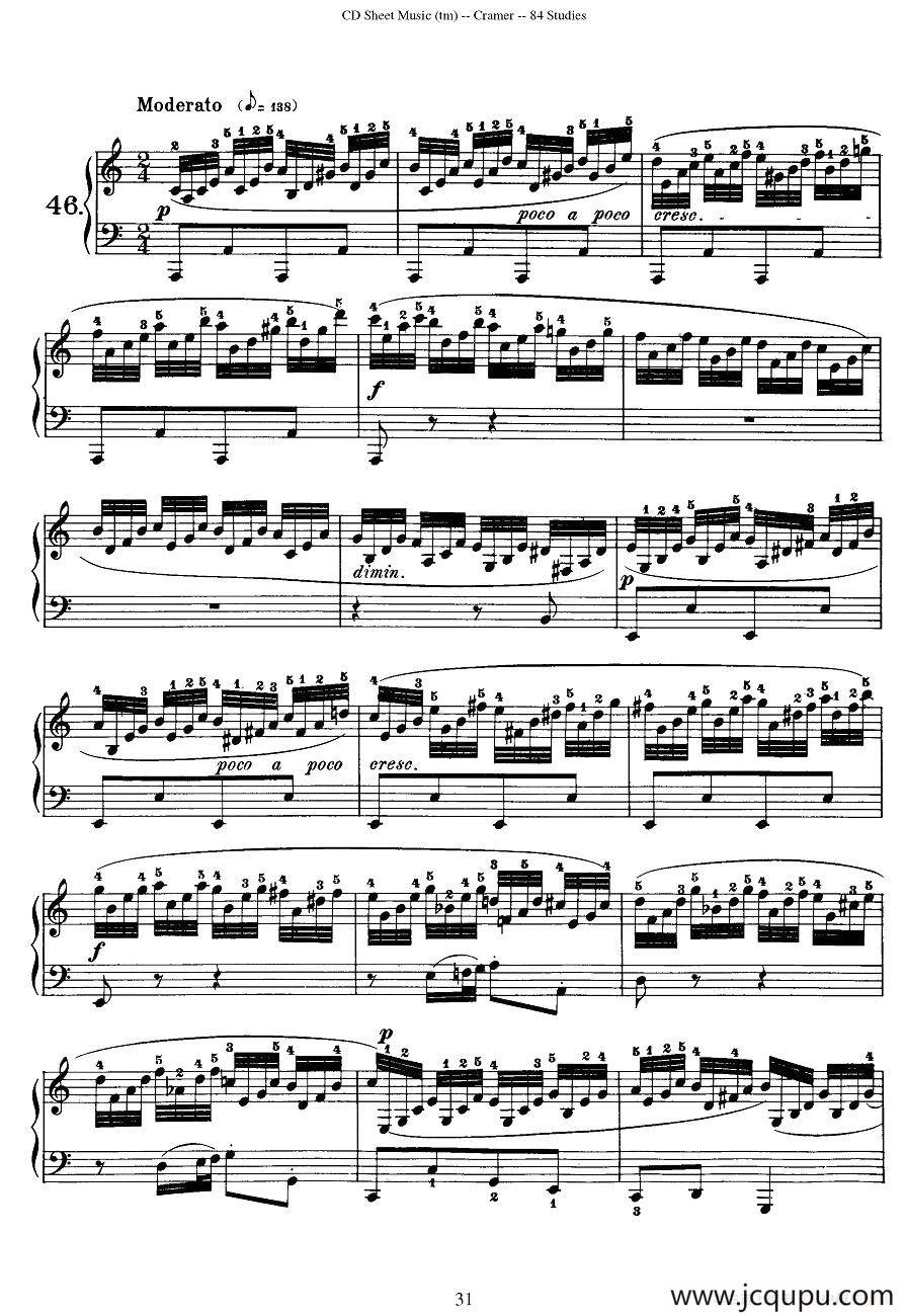 Cramer - 84 exercices（46—50）（克拉莫84首钢琴练习曲）简谱