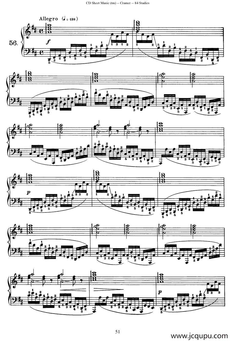 Cramer - 84 exercices（56—60）（克拉莫84首钢琴练习曲）简谱