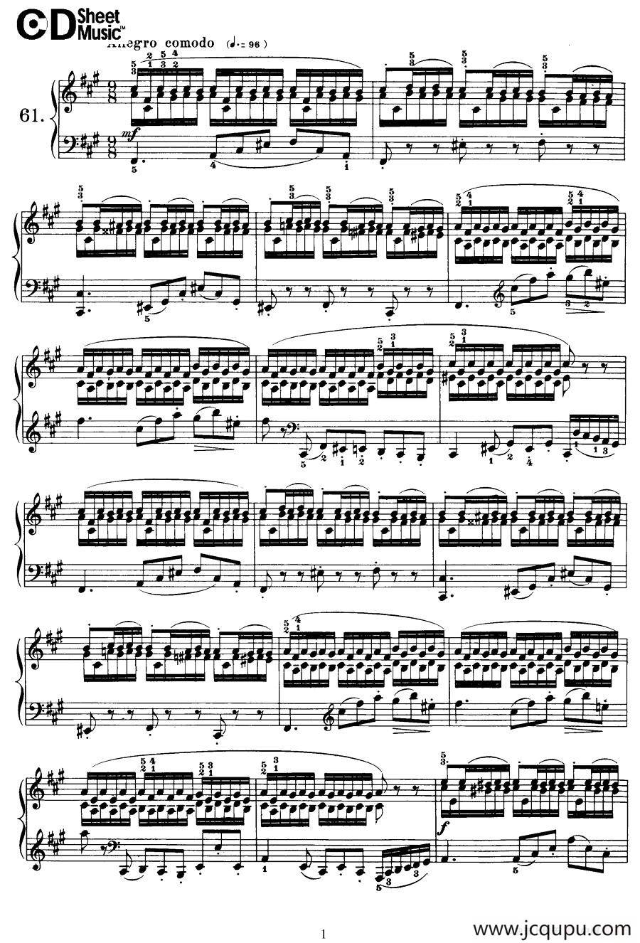 Cramer - 84 exercices（61—65）（克拉莫84首钢琴练习曲）简谱