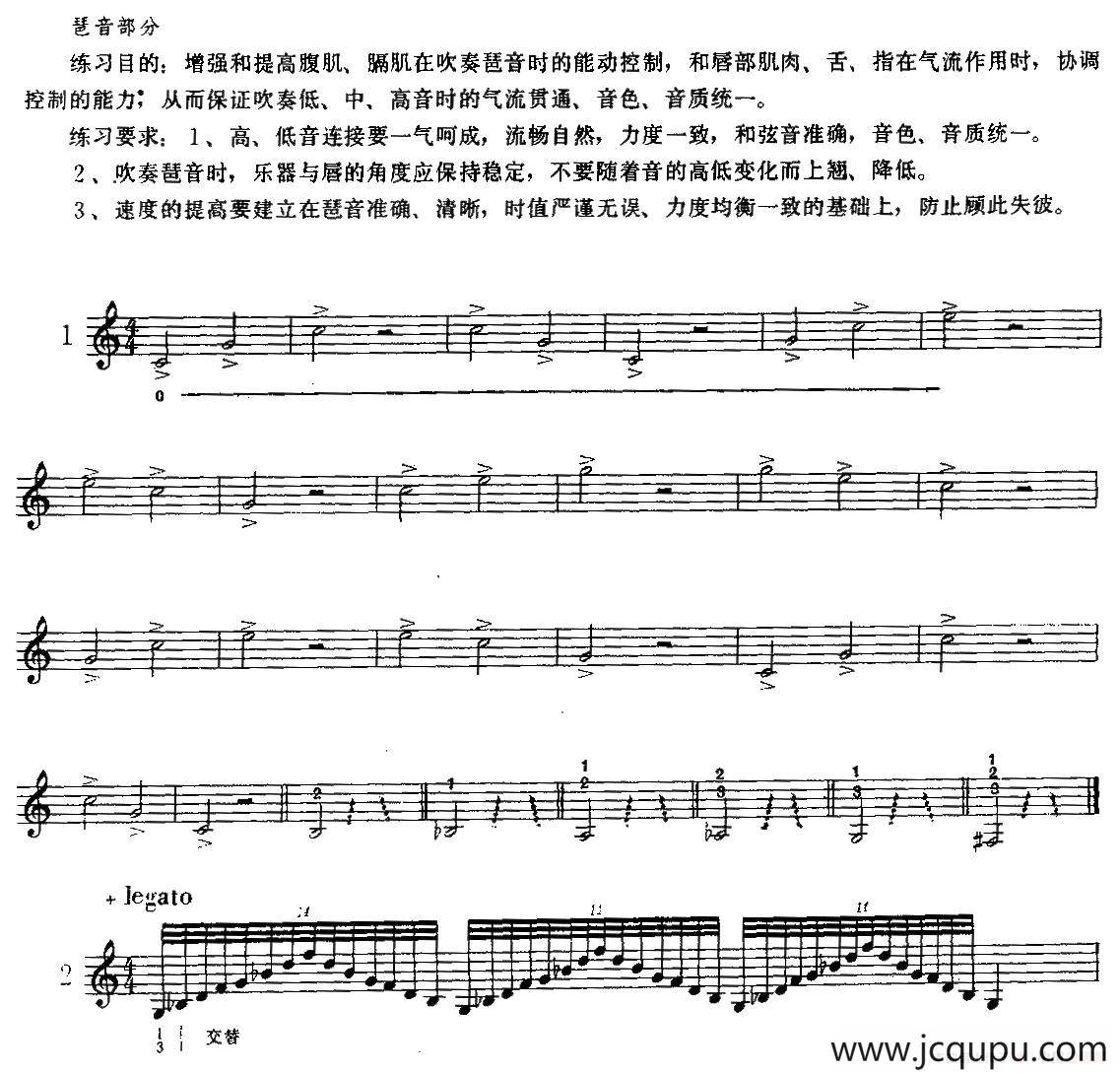 日常琶音练习（小号）简谱