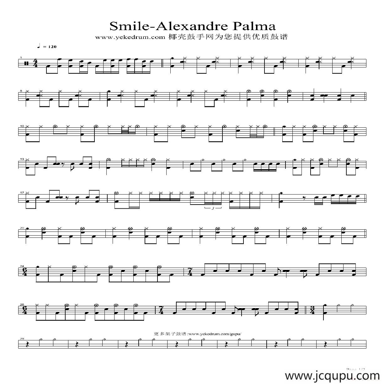 Smile（架子鼓谱）简谱