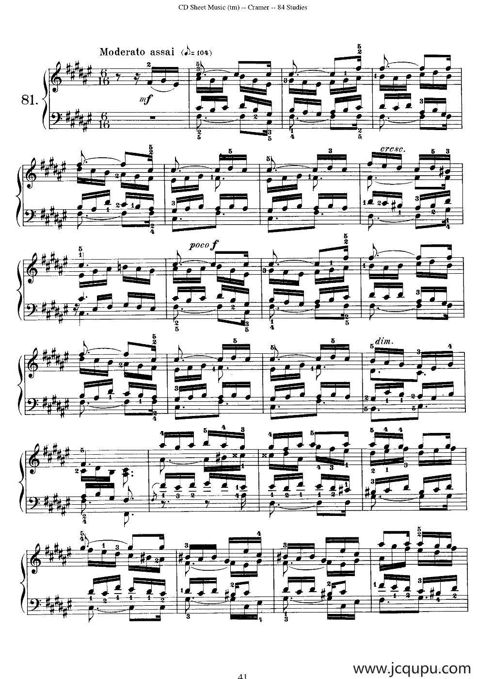Cramer - 84 exercices（81—84）（克拉莫84首钢琴练习曲）简谱