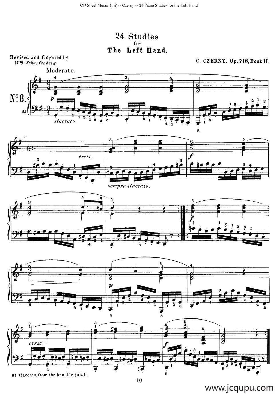 Czerny - 24 Piano Studie（8—16）（车尔尼 - 24首钢琴练习曲）简谱