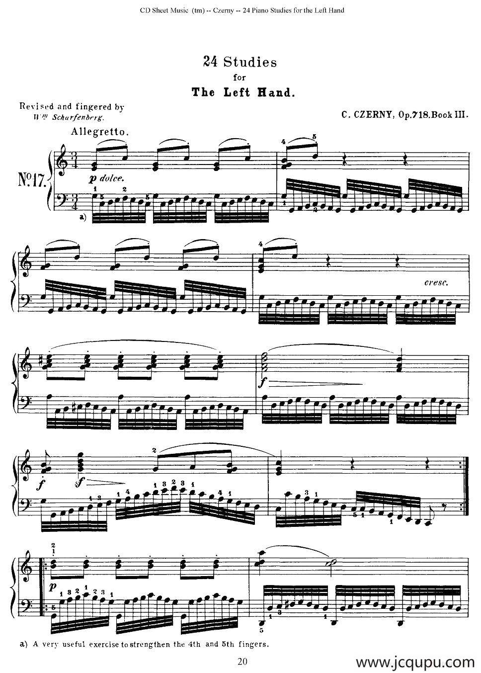Czerny - 24 Piano Studie（17—24）（车尔尼 - 24首钢琴练习曲）简谱
