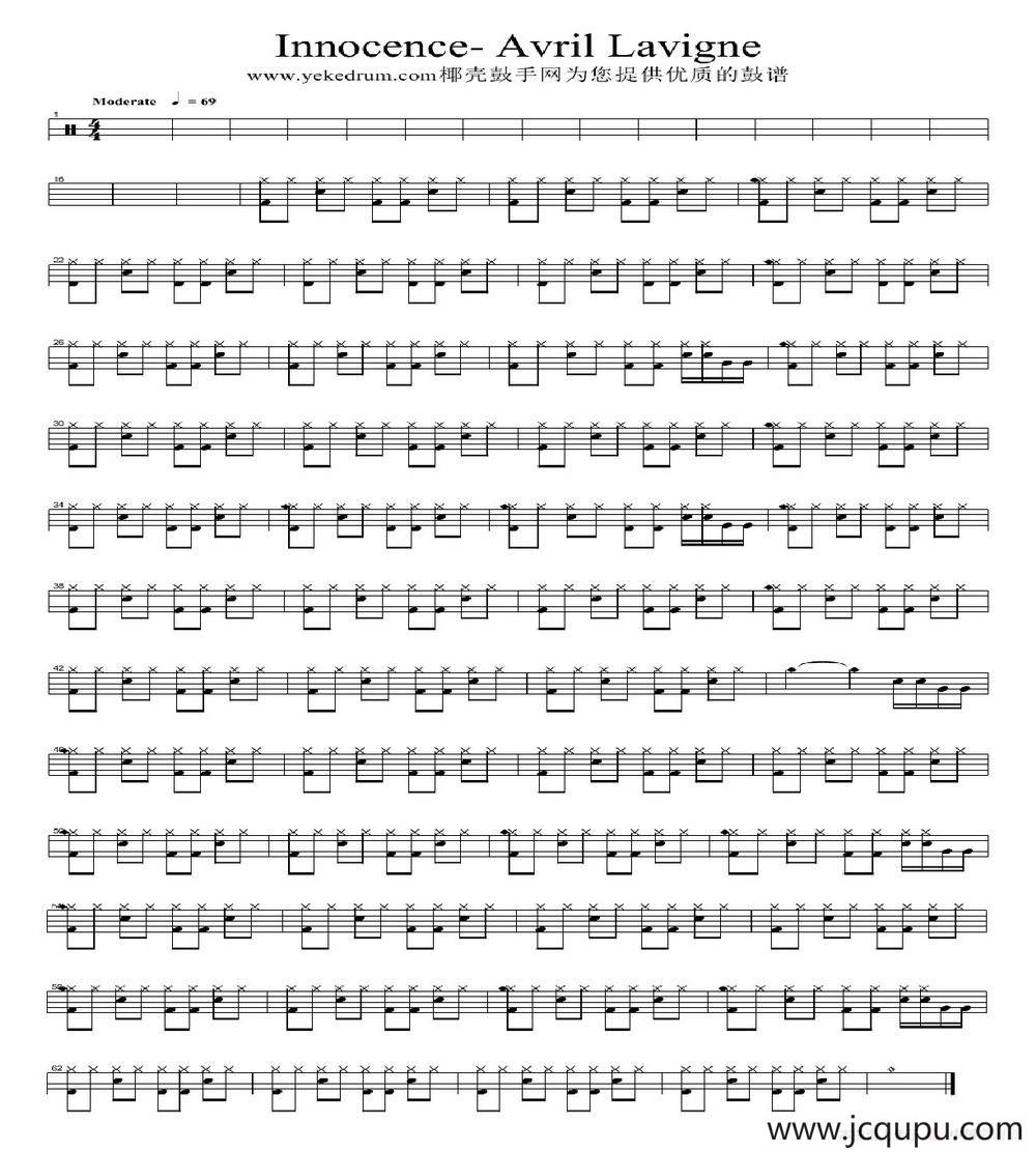 innocence（架子鼓谱）简谱