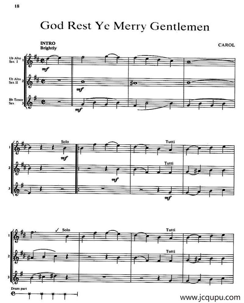 God Rest Ye Merry Gentlemen（三重奏）简谱