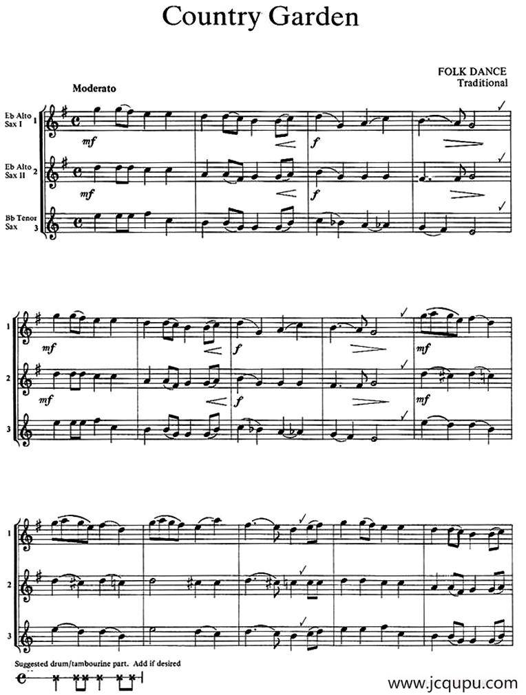 Coumtry Garden（三重奏）简谱