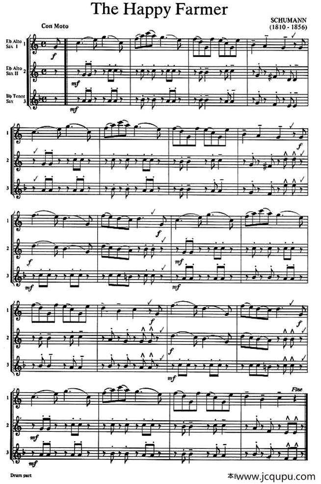 the happy farmer（三重奏）简谱