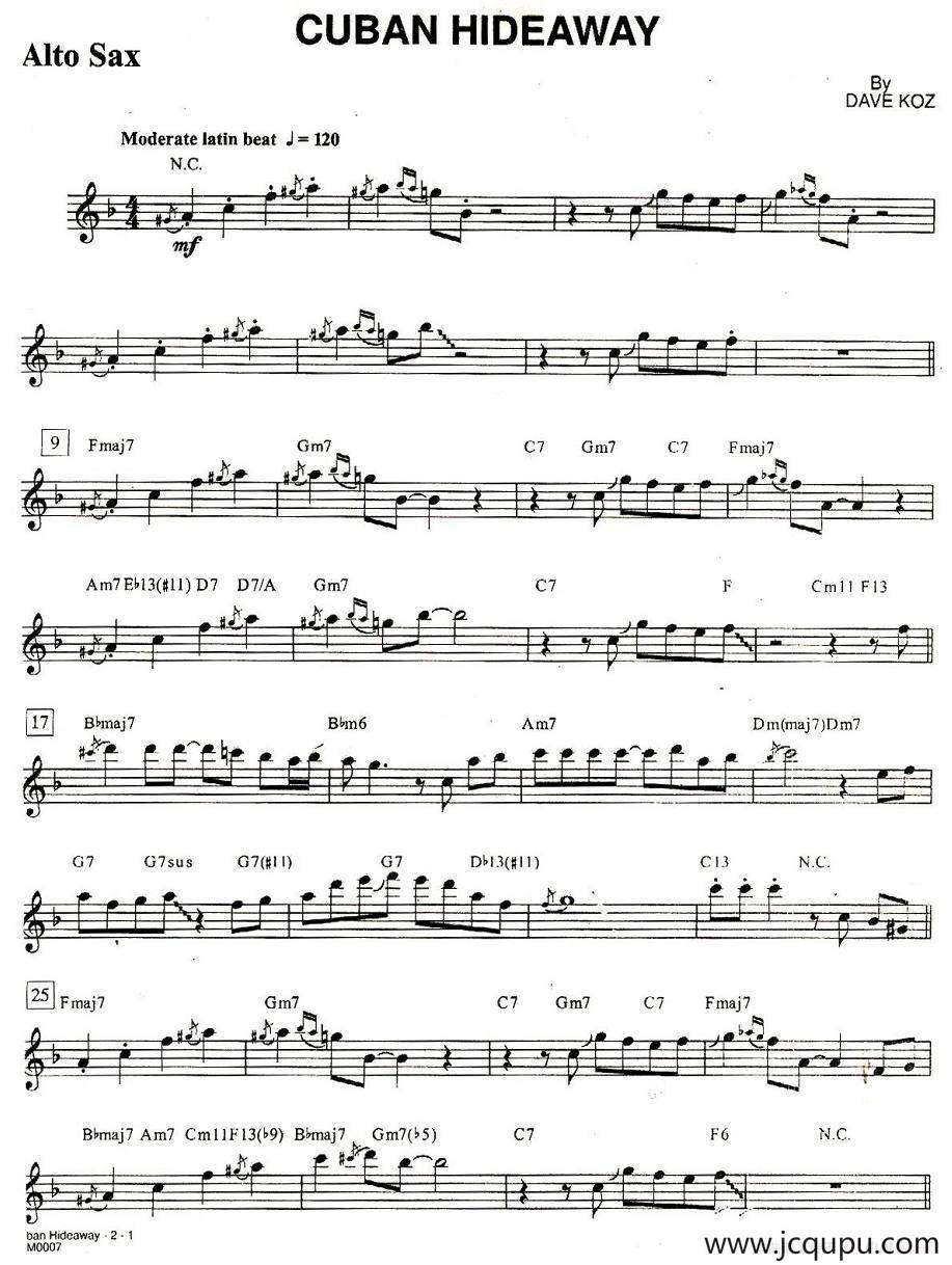 Cuban Hideaway简谱