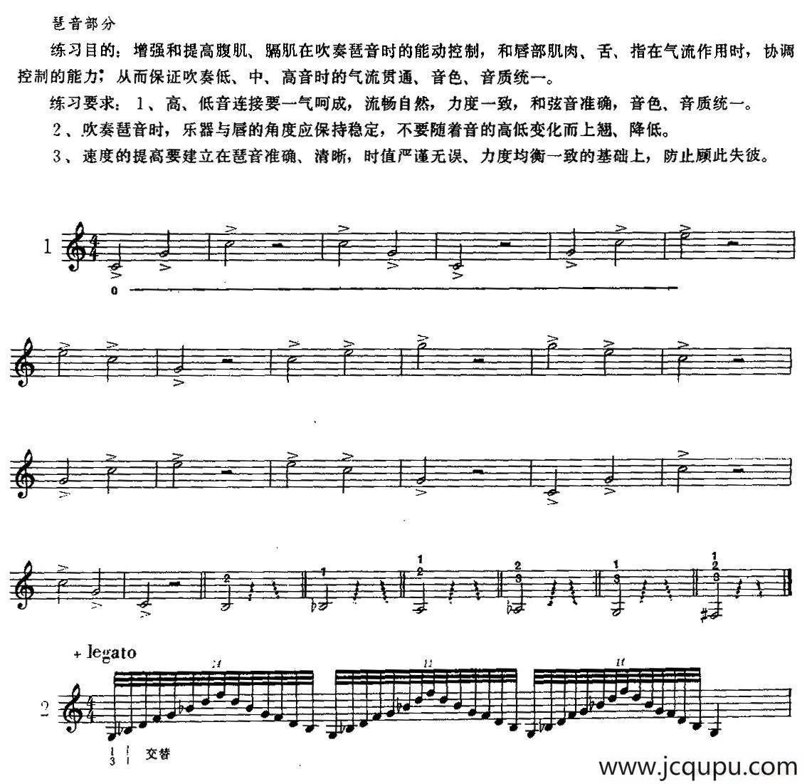 小号：琶音练习简谱