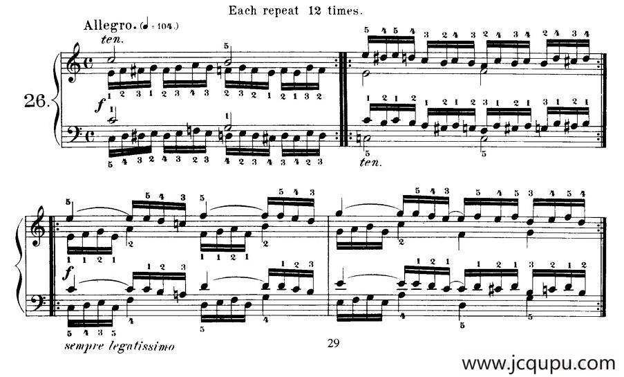 Czerny - 40 Daily Exerci Op.337（25—30）（40首日常训练曲）简谱