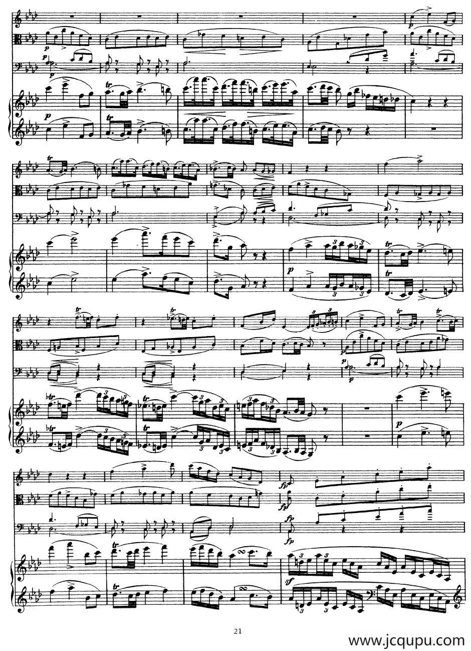 A大调鳟鱼五重奏（P21—30）（（弦乐+钢琴）简谱