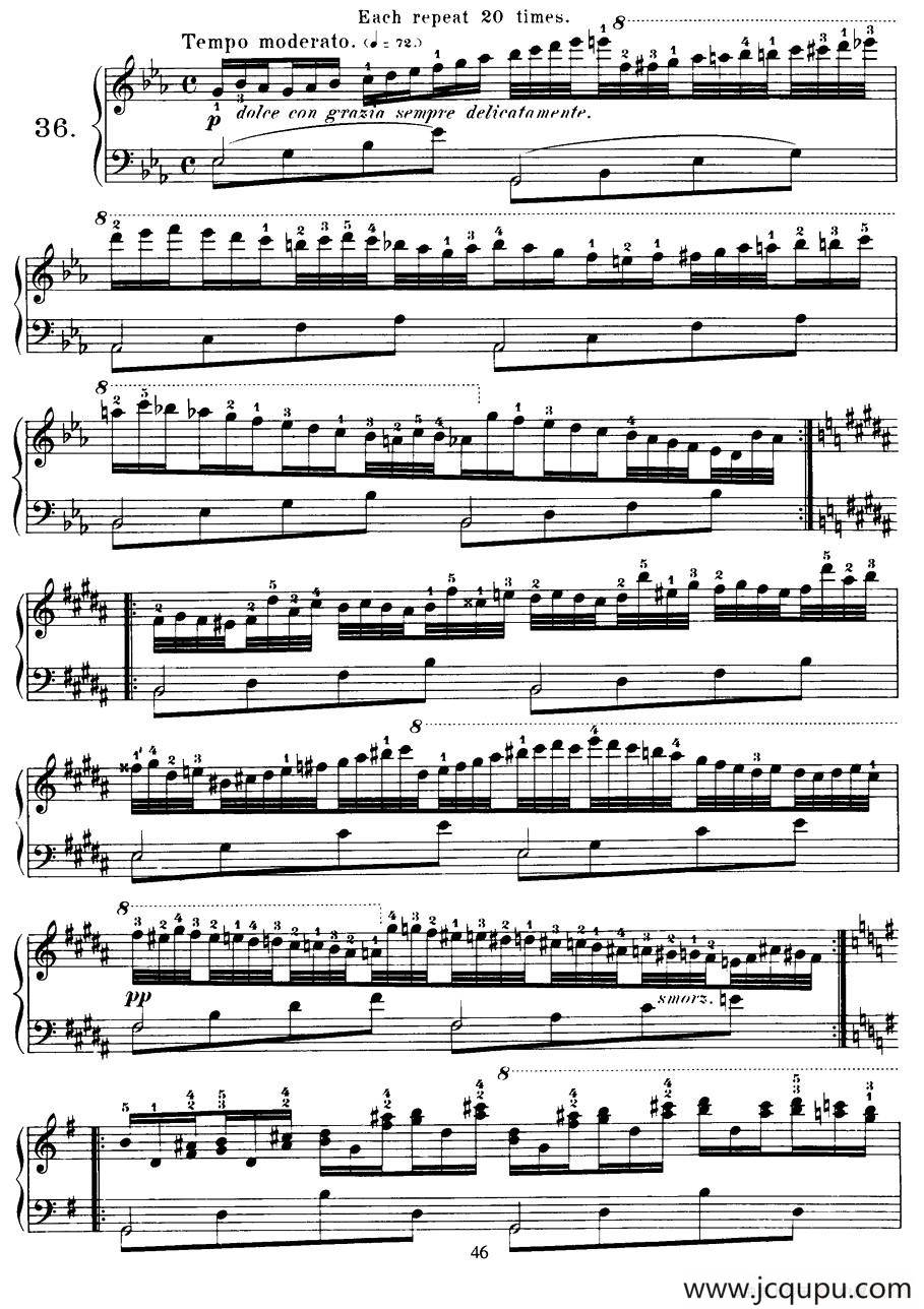 Czerny - 40 Daily Exerci Op.337（35—40）（40首日常训练曲）简谱