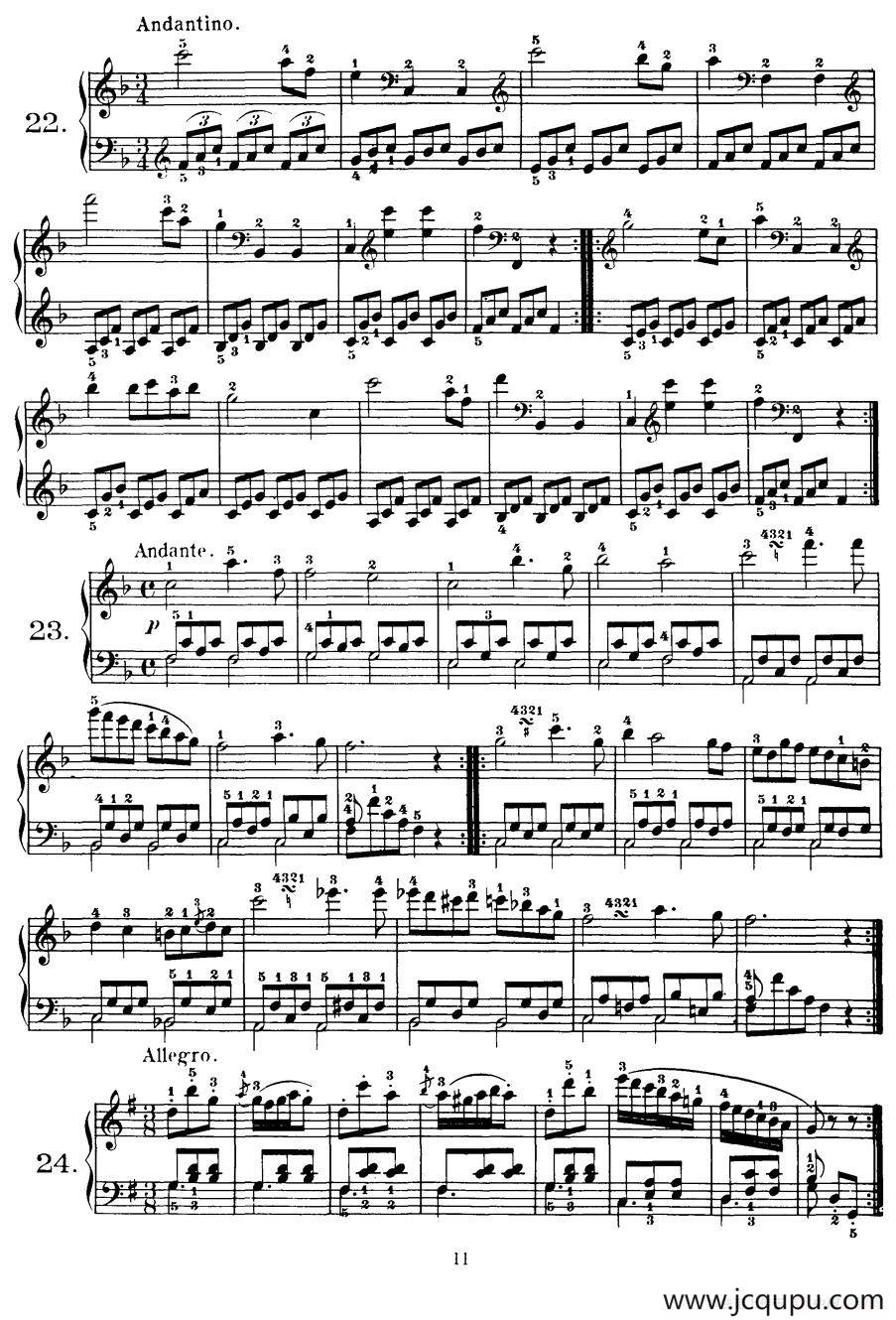 Czerny - 100 Progressive Studies Op.139（22—36）简谱