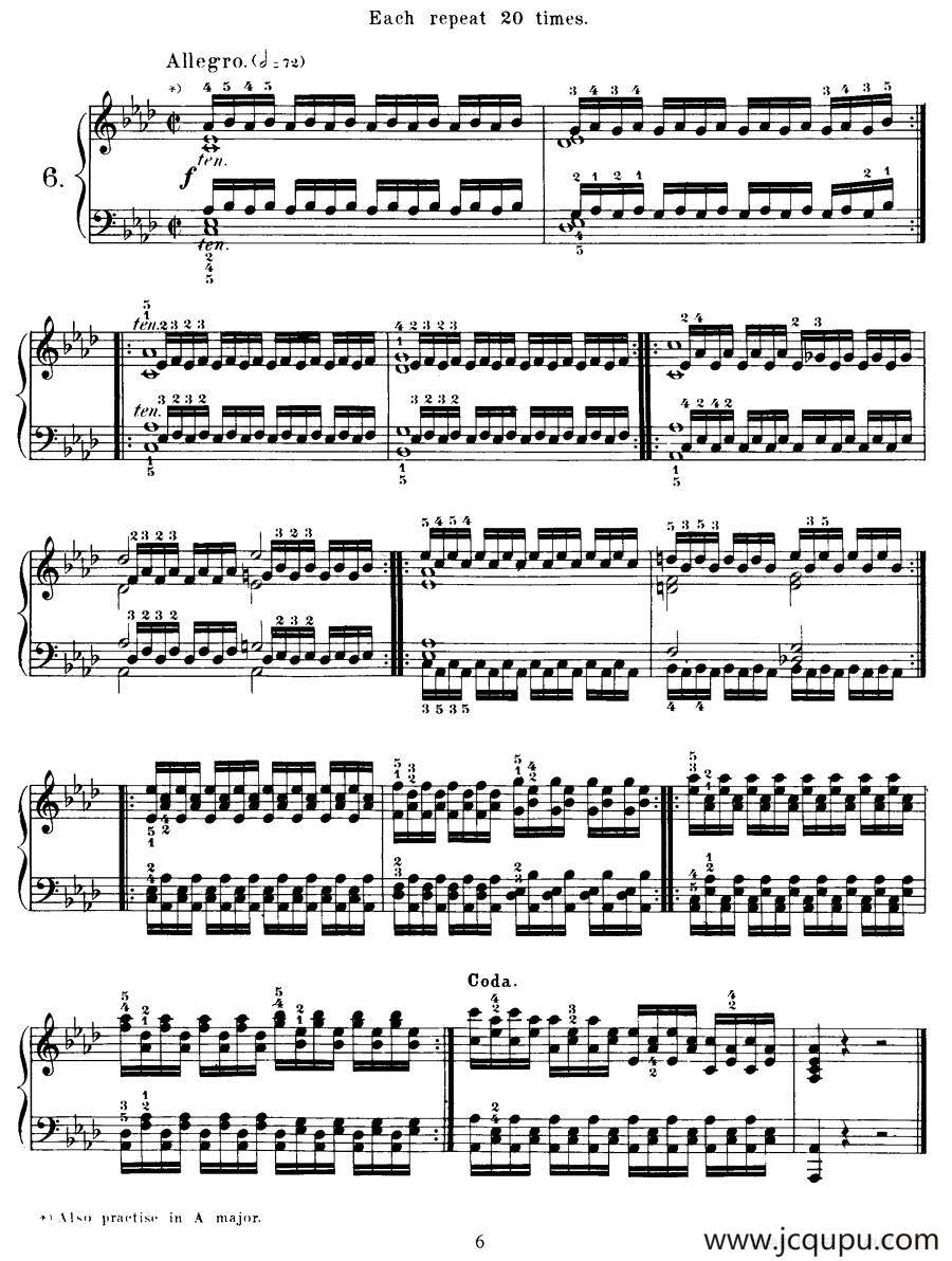 Czerny - 40 Daily Exerci Op.337（6—10）（40首日常训练曲）简谱