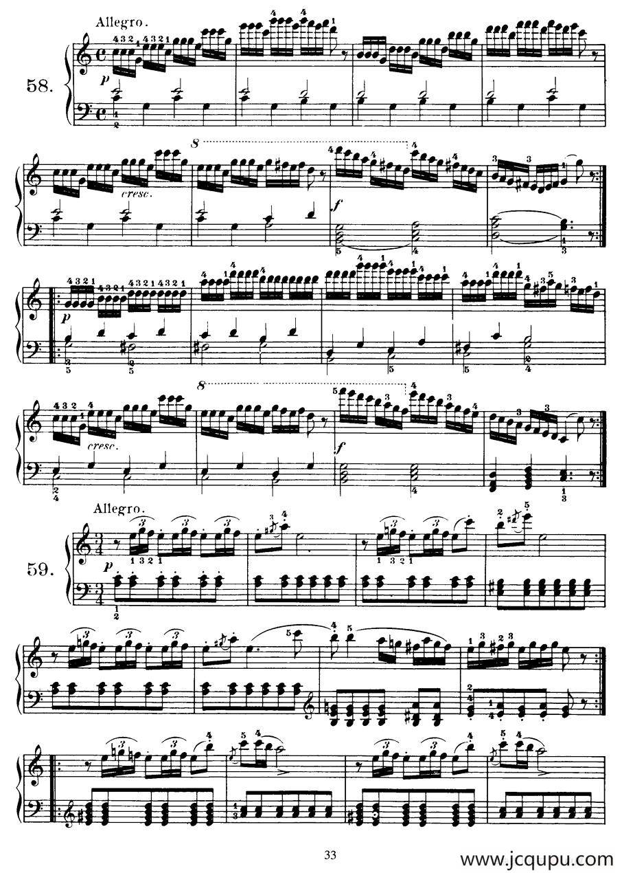 Czerny - 100 Progressive Studies Op.139（58—68）简谱