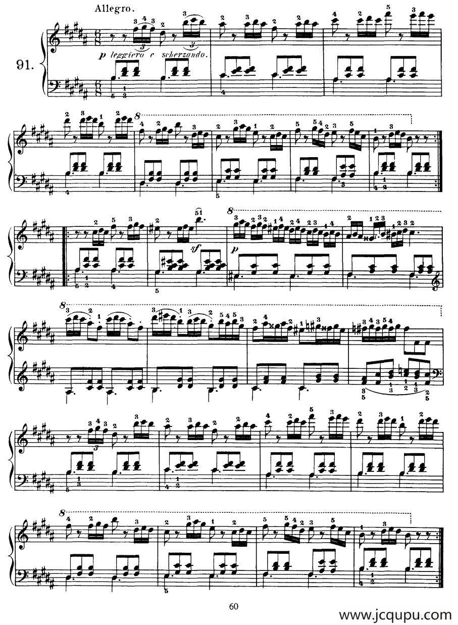 Czerny - 100 Progressive Studies Op.139（91—100）简谱