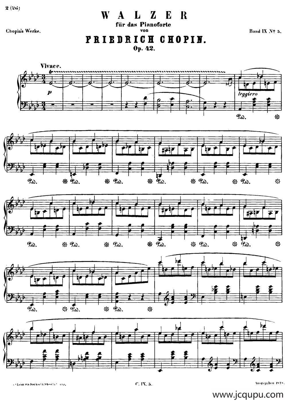 降A大调圆舞曲Op.42简谱