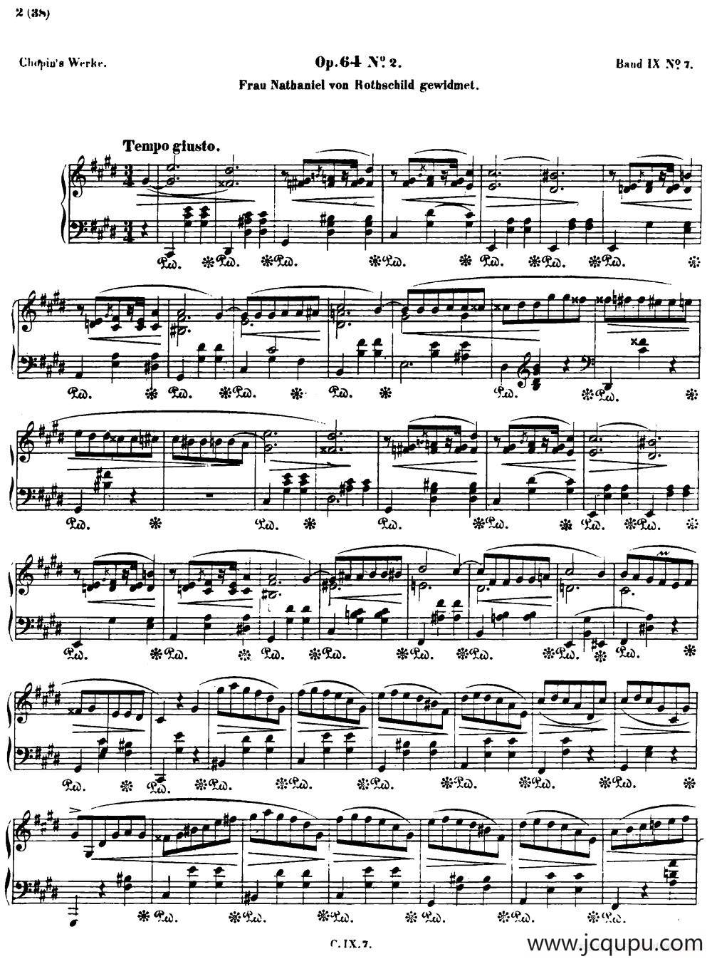 升c小调圆舞曲Op.64-2 简谱