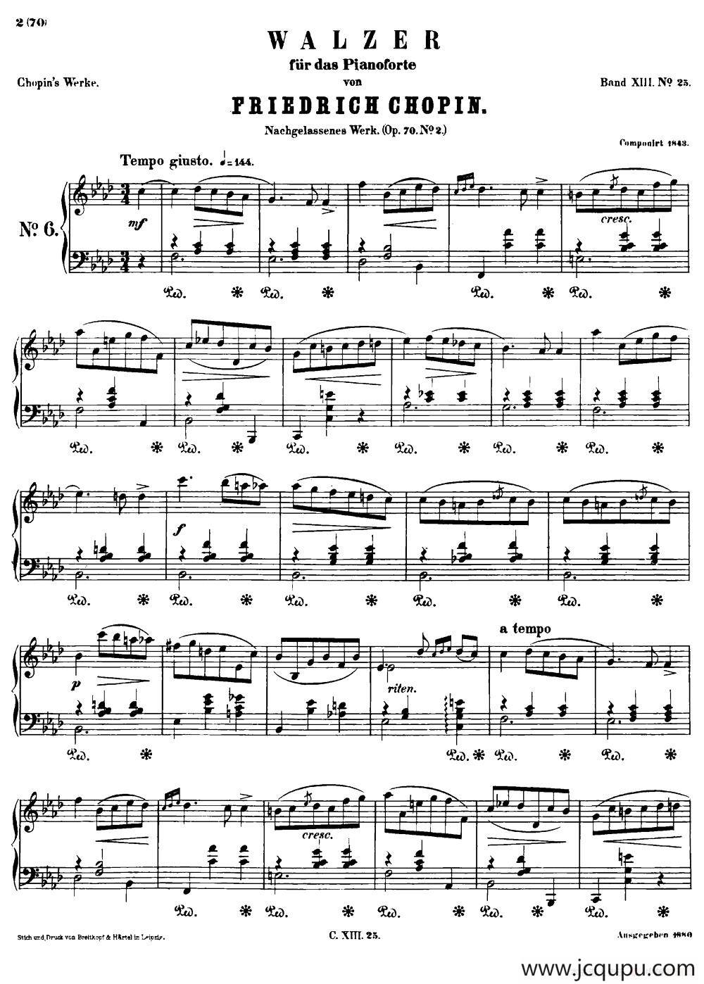 f小调圆舞曲Op.70-2简谱