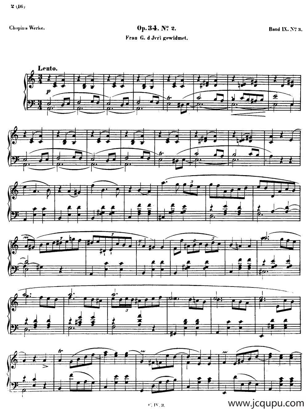 Valse brillante Op34 No2 （A小调华丽圆舞曲 Op.34-2 ）简谱