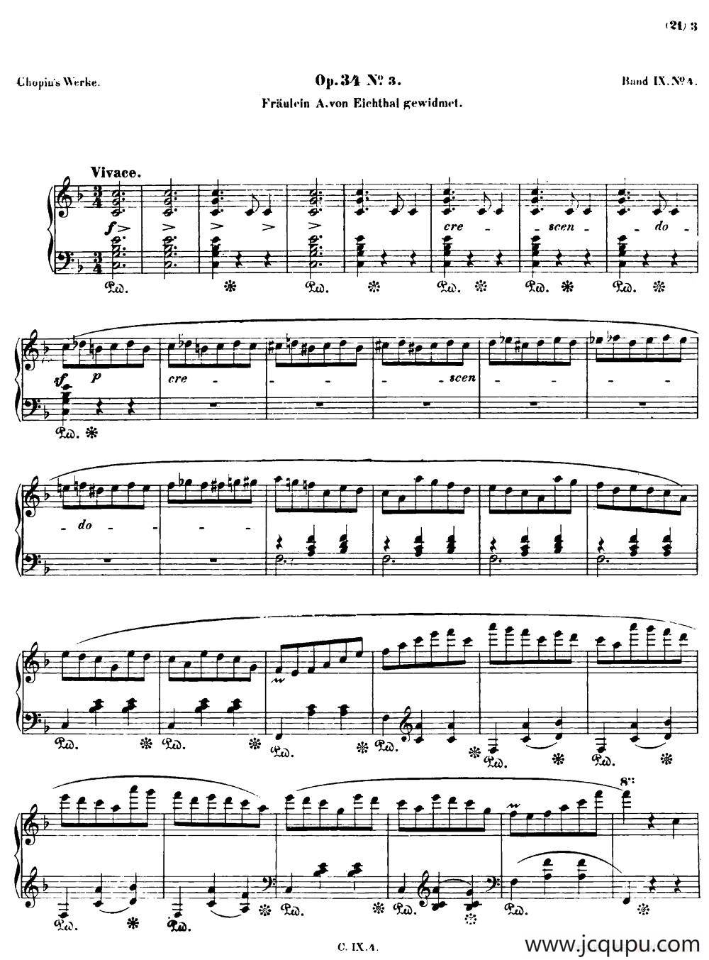 Valse brillante Op34 No3（F大调华丽圆舞曲Op.34-3）简谱