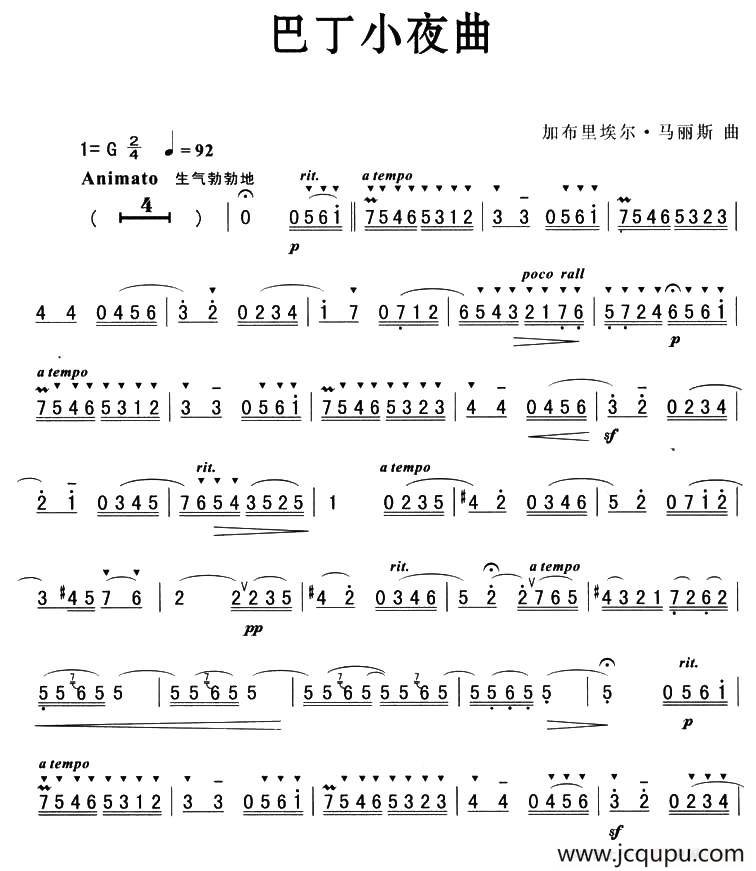 巴丁小夜曲简谱