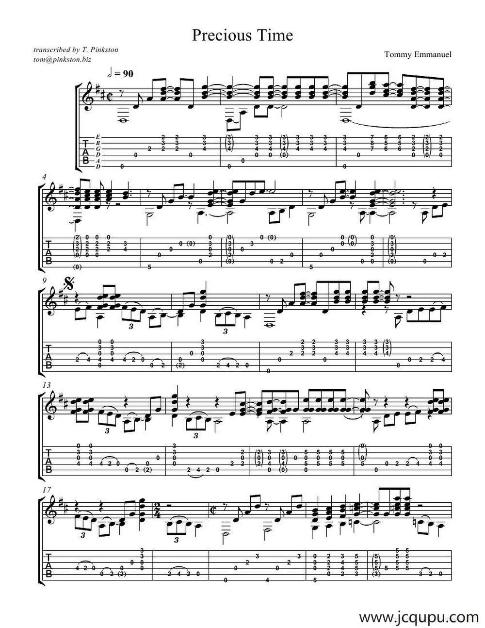 tommy emmanuel： precious time（指弹吉它）简谱