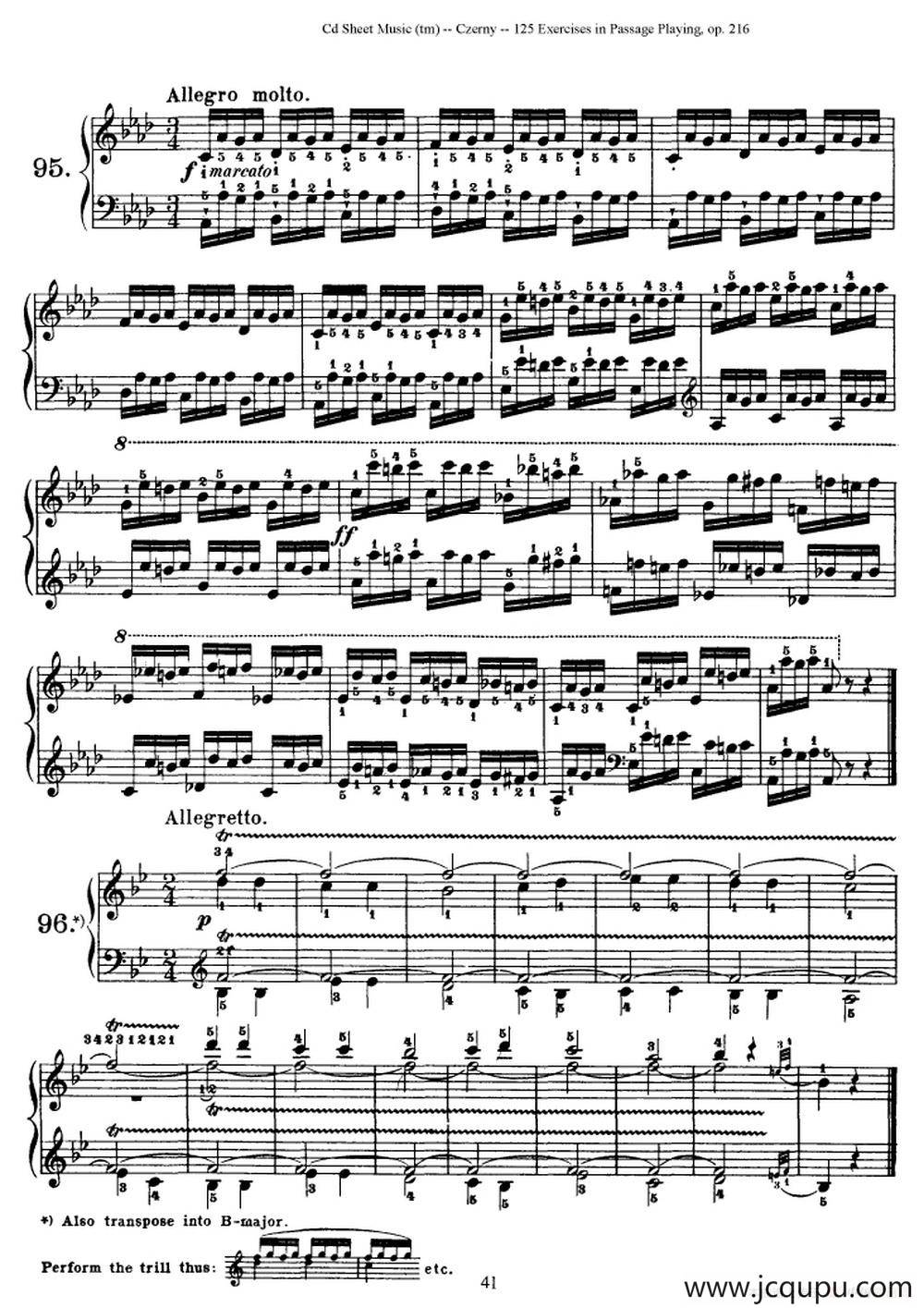 125 Exercises in Passage Playing Op.261（车尔尼125首钢琴短乐句练习曲（95——111））简谱