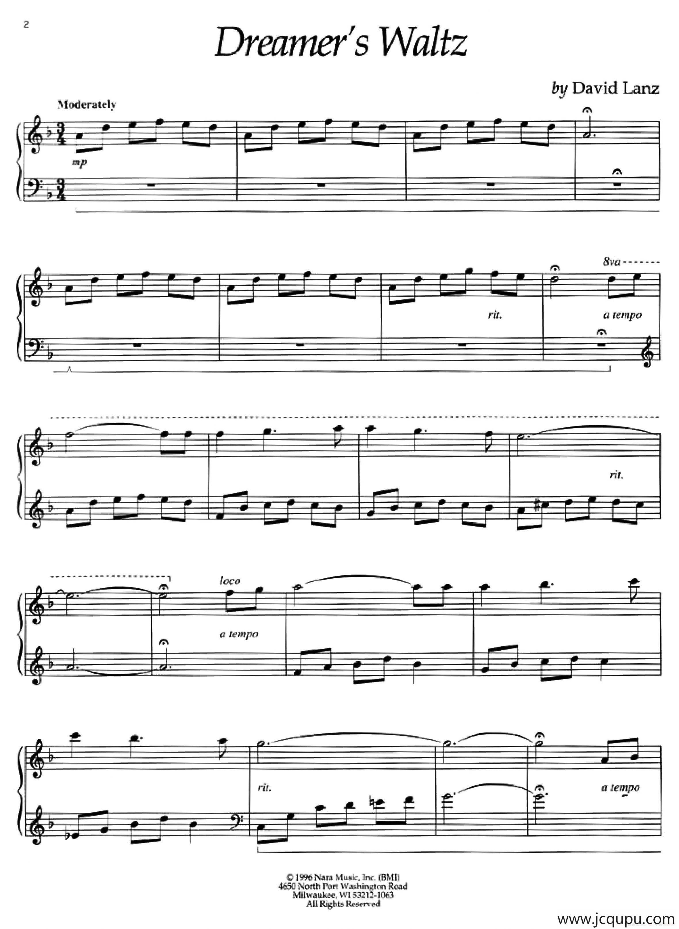 Dreamer's Waltz 简谱