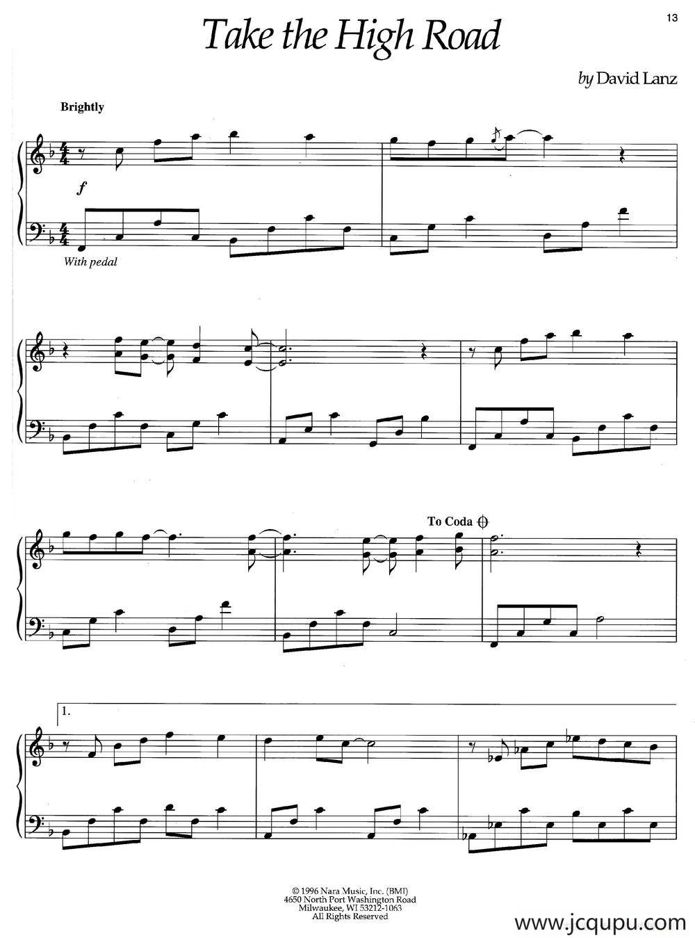 Take The High Road简谱