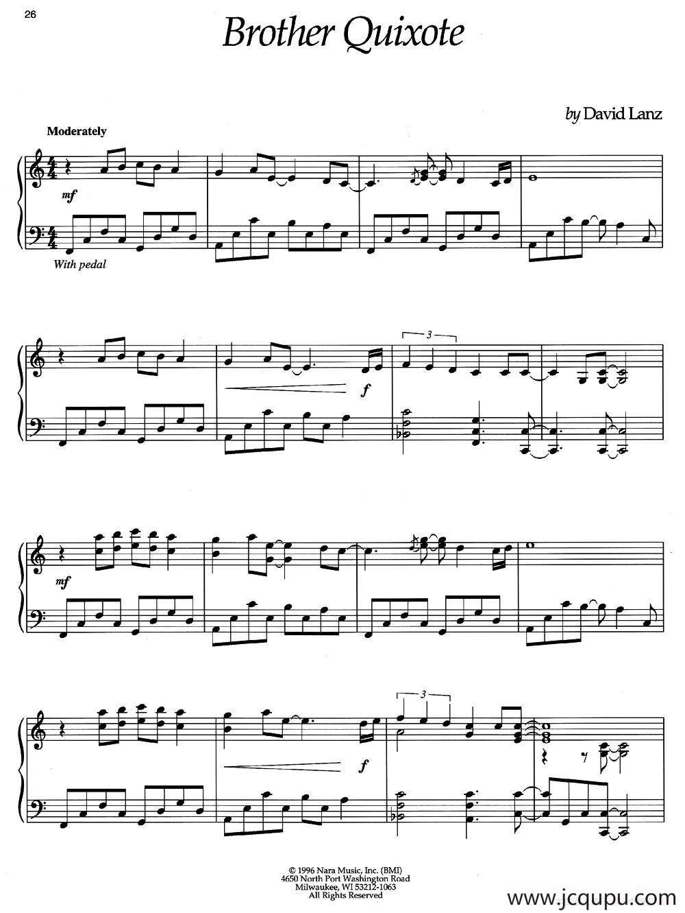 Brother Quixote 简谱