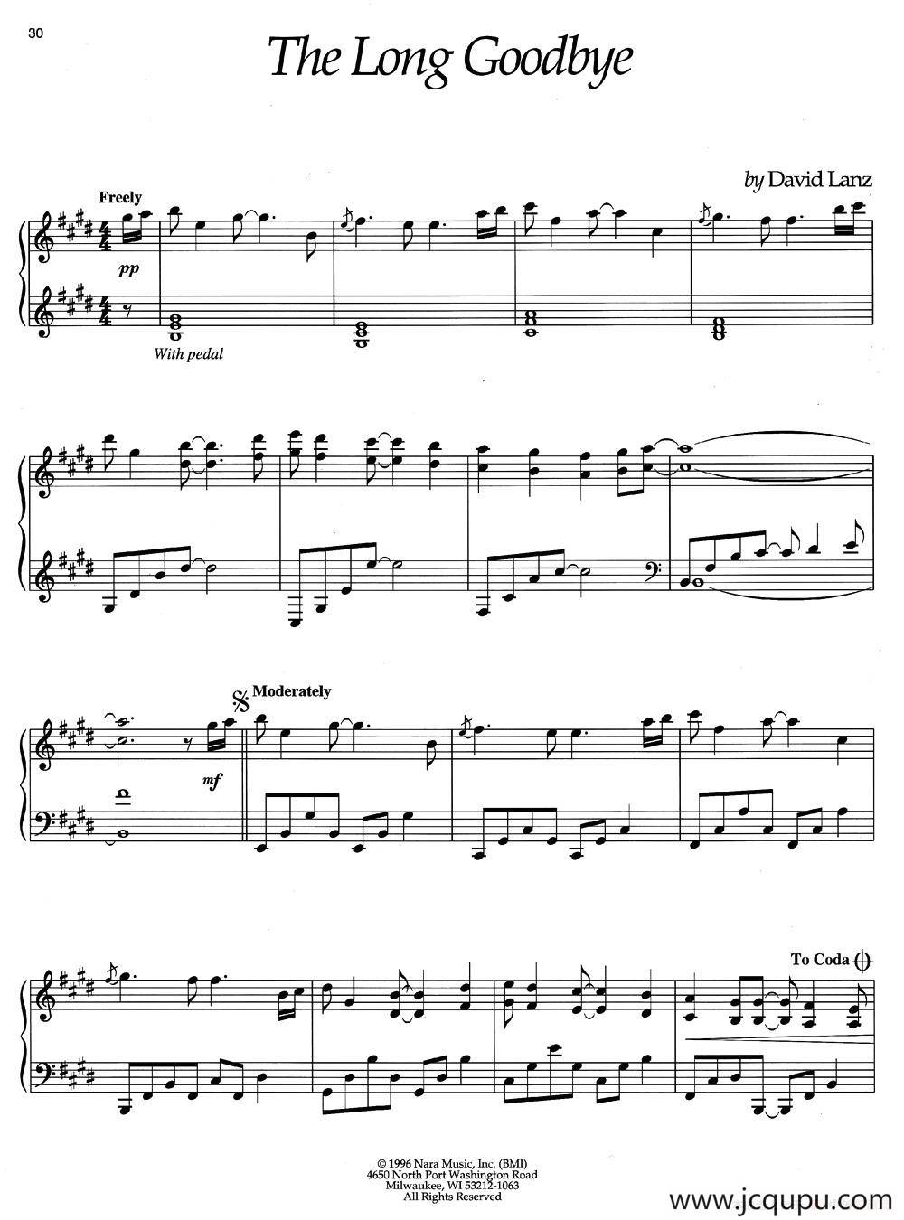 The Long Goodbye简谱