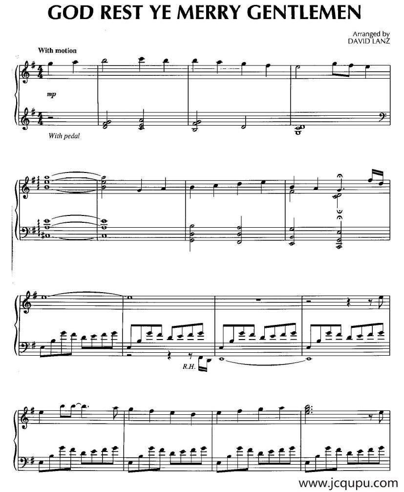 God Rest Ye Merry Gentlemen简谱