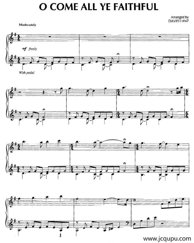 O Come All Ye Faithful简谱