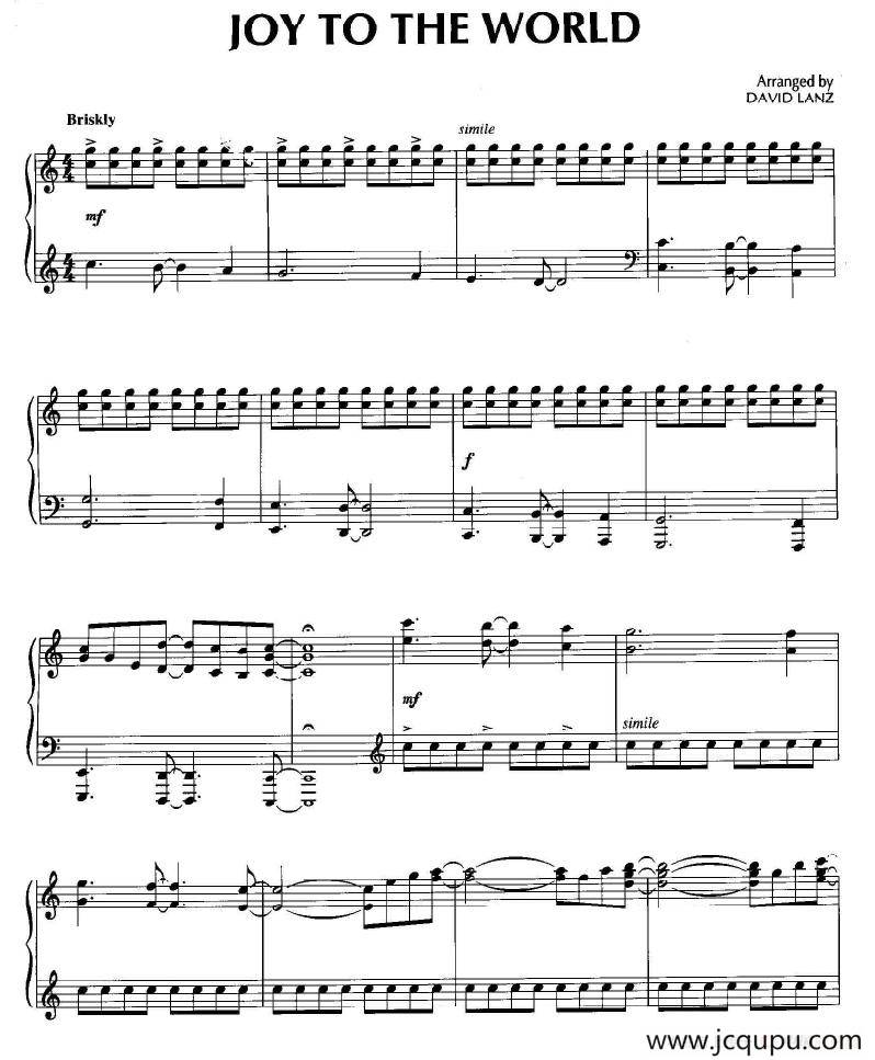 Joy To The World简谱