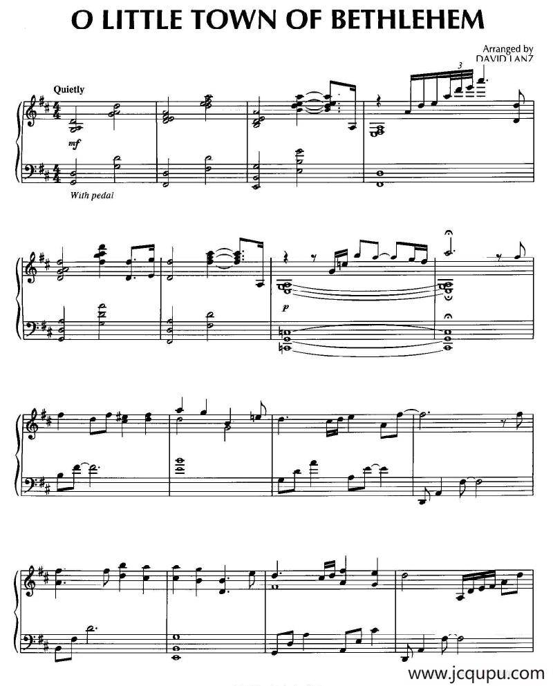 O Little Town Of Bethlehem简谱