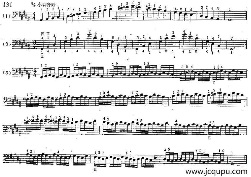 #g小调音阶大提琴练习曲简谱