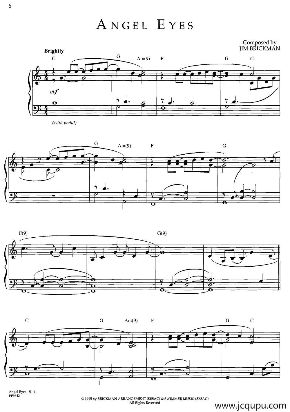 Angel Eyes简谱