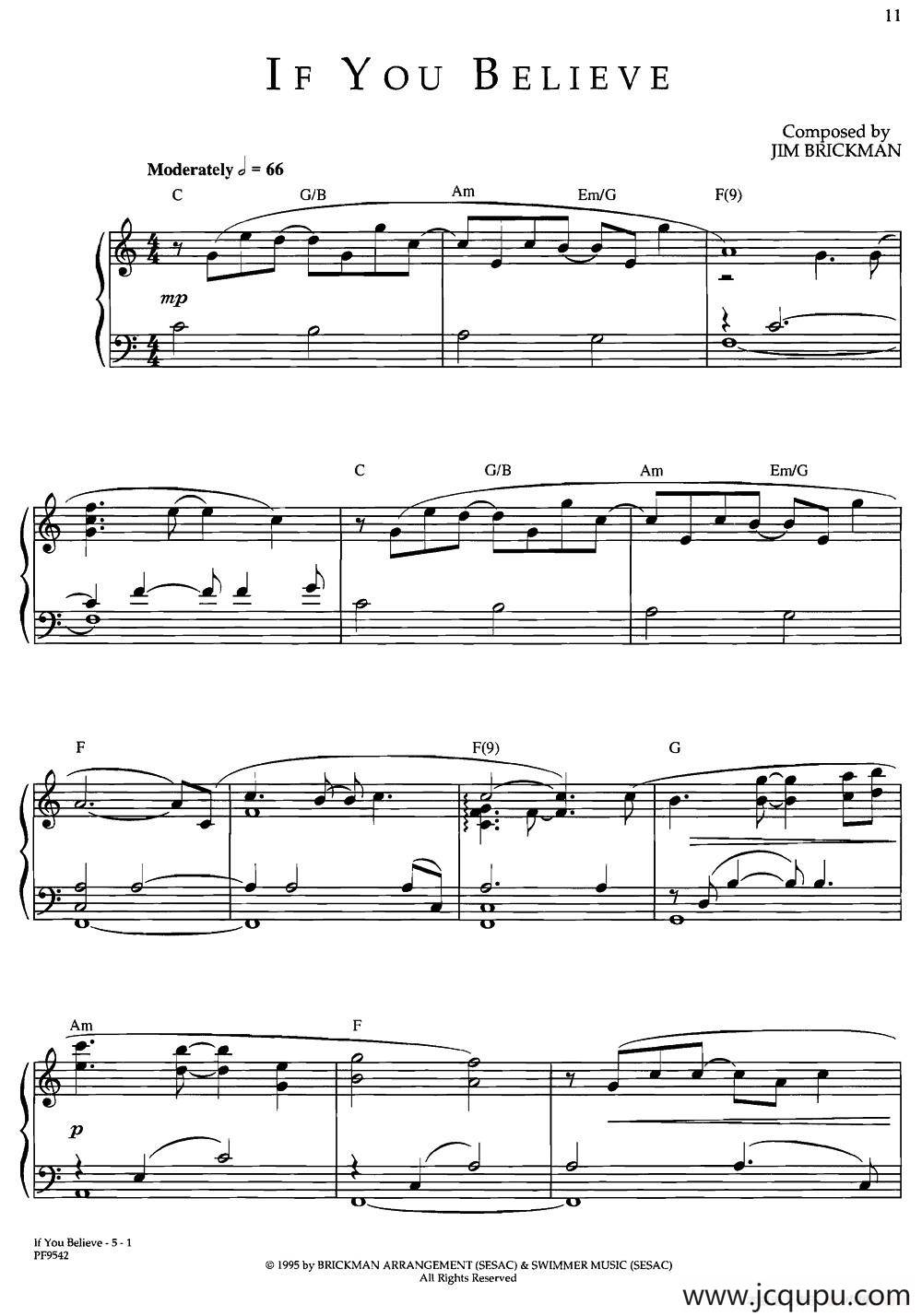 If You Beleve简谱