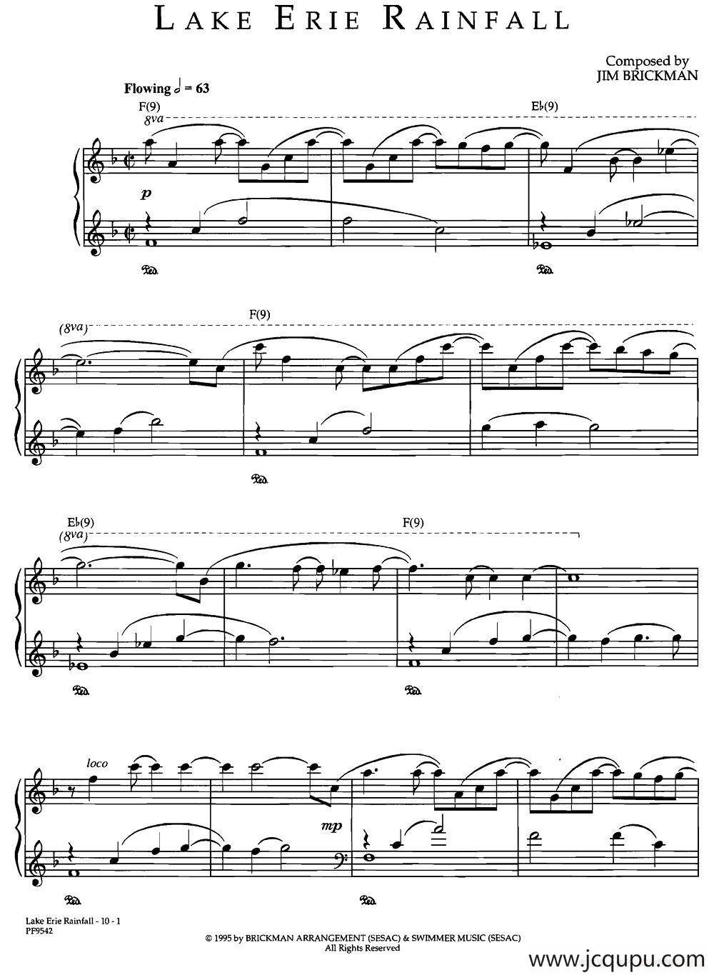 Lake Erie Rainfall简谱