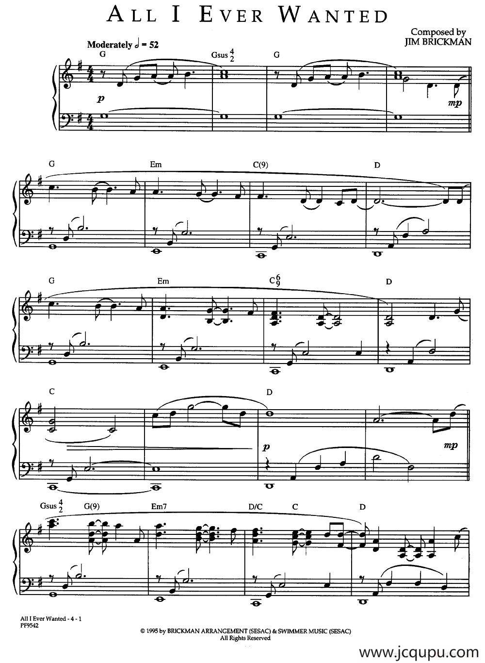 All I Ever Wanted简谱