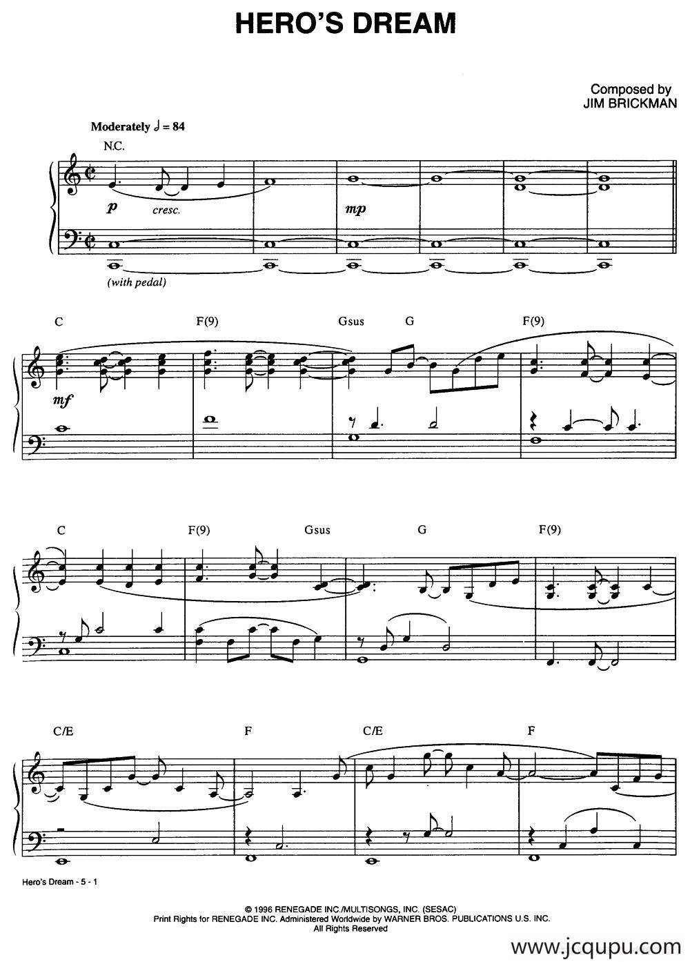 HERO'S DREAM简谱