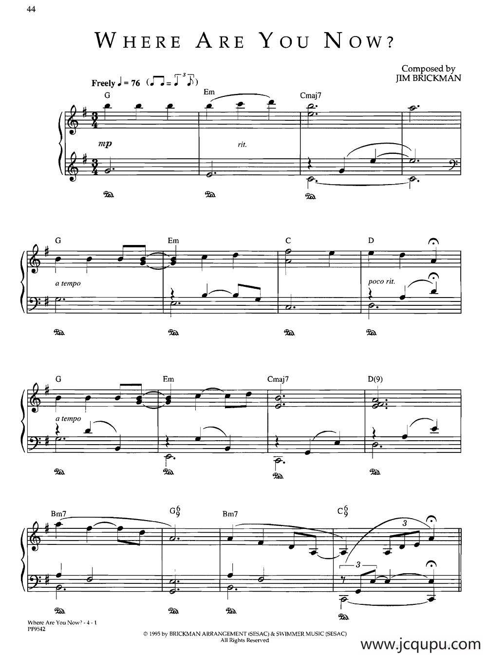 Where Are You Now?简谱