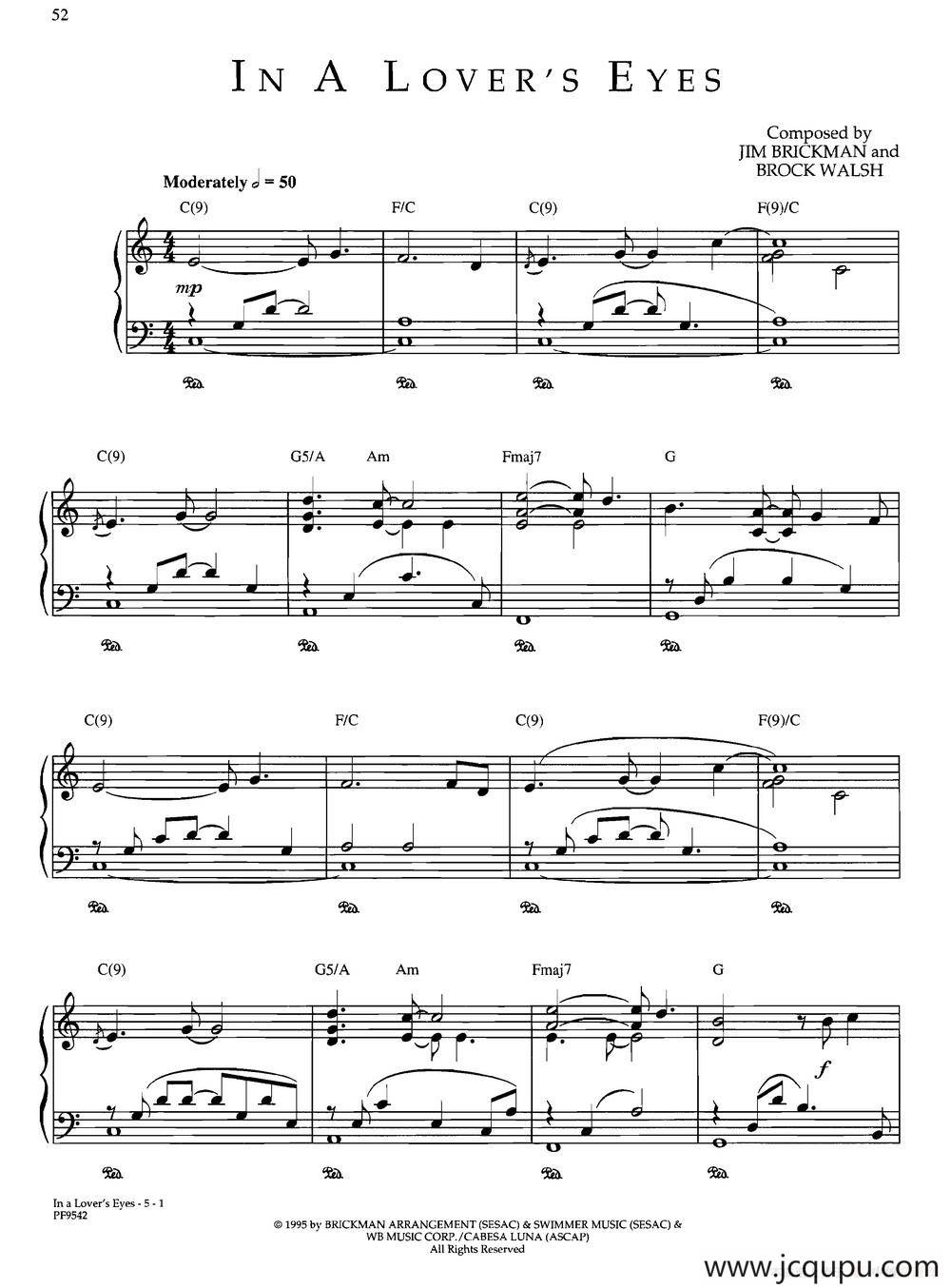 In A Lover's Eyes简谱