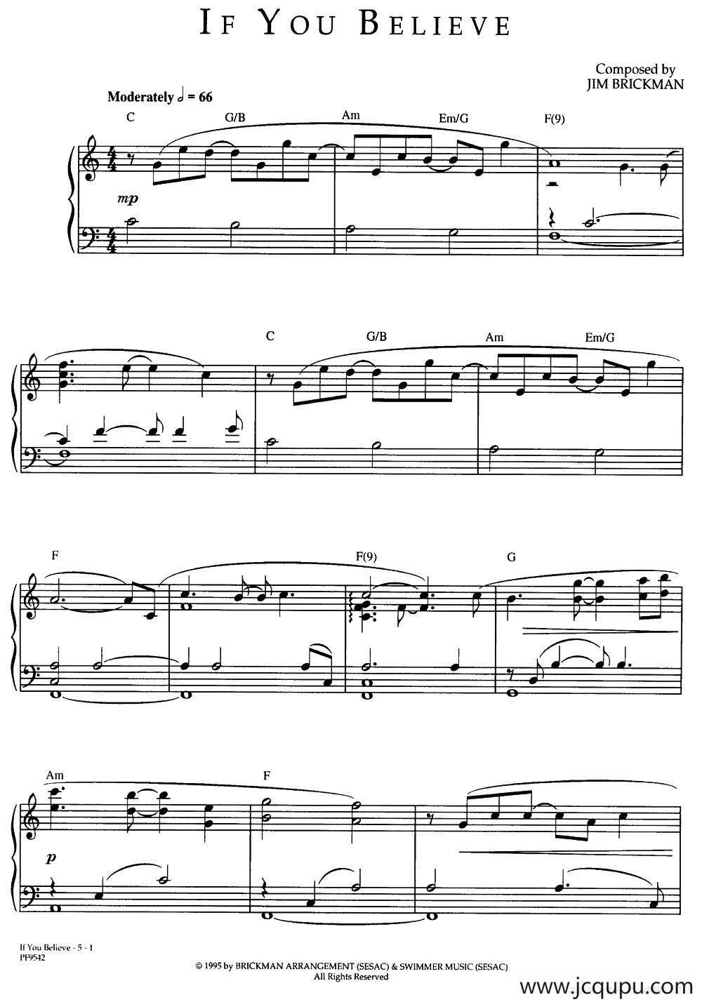 If You Believe简谱