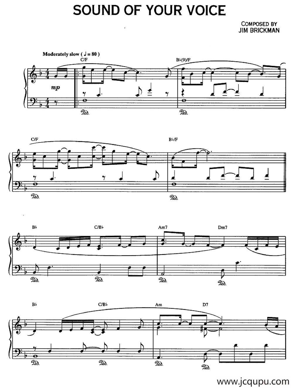 SOUND OF YPUR VOICE简谱